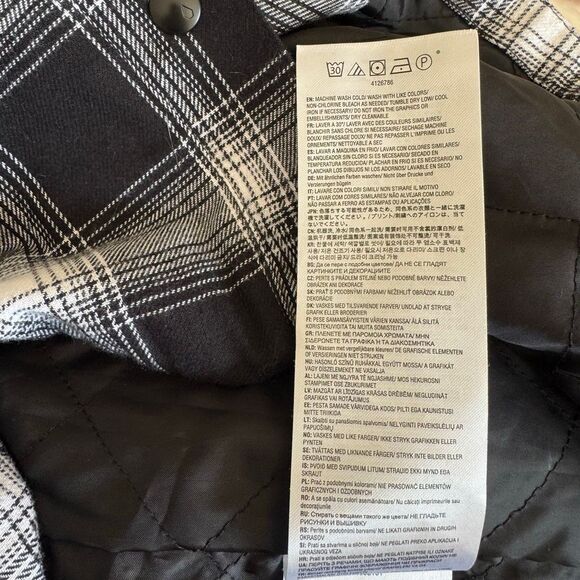 Volcom Hooded Black White Checkered Cotton Blend Ski Snowboard Lightweight Pocke - Picture 10 of 13